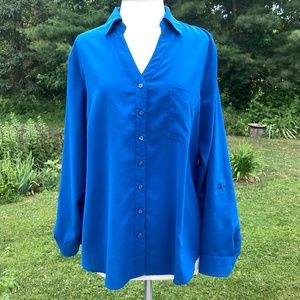 XL / 16 Goldwater Creek Electric Blue Blouse